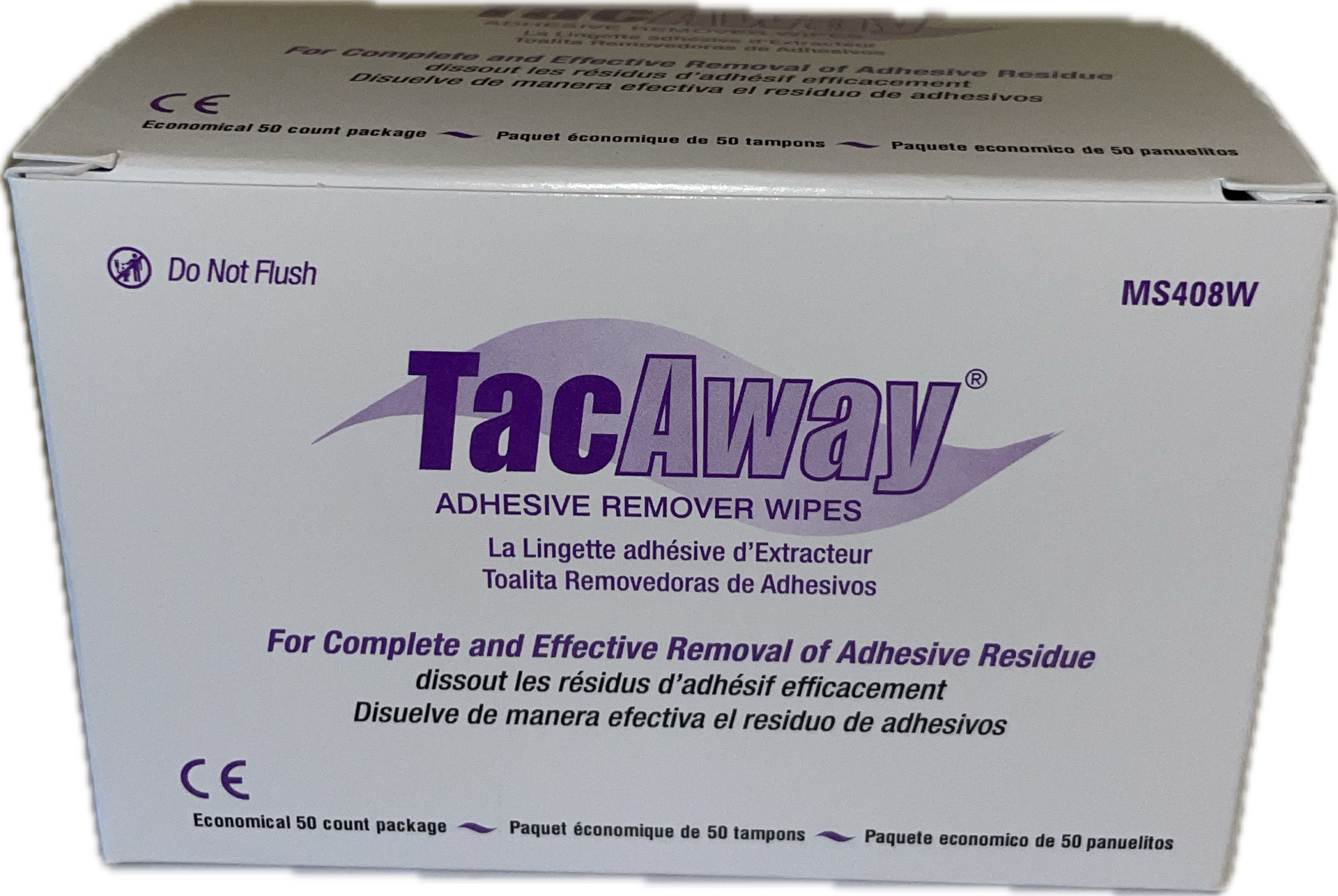 TacAway™ Adhesive Remover Wipes (Box of 50 Wipes)