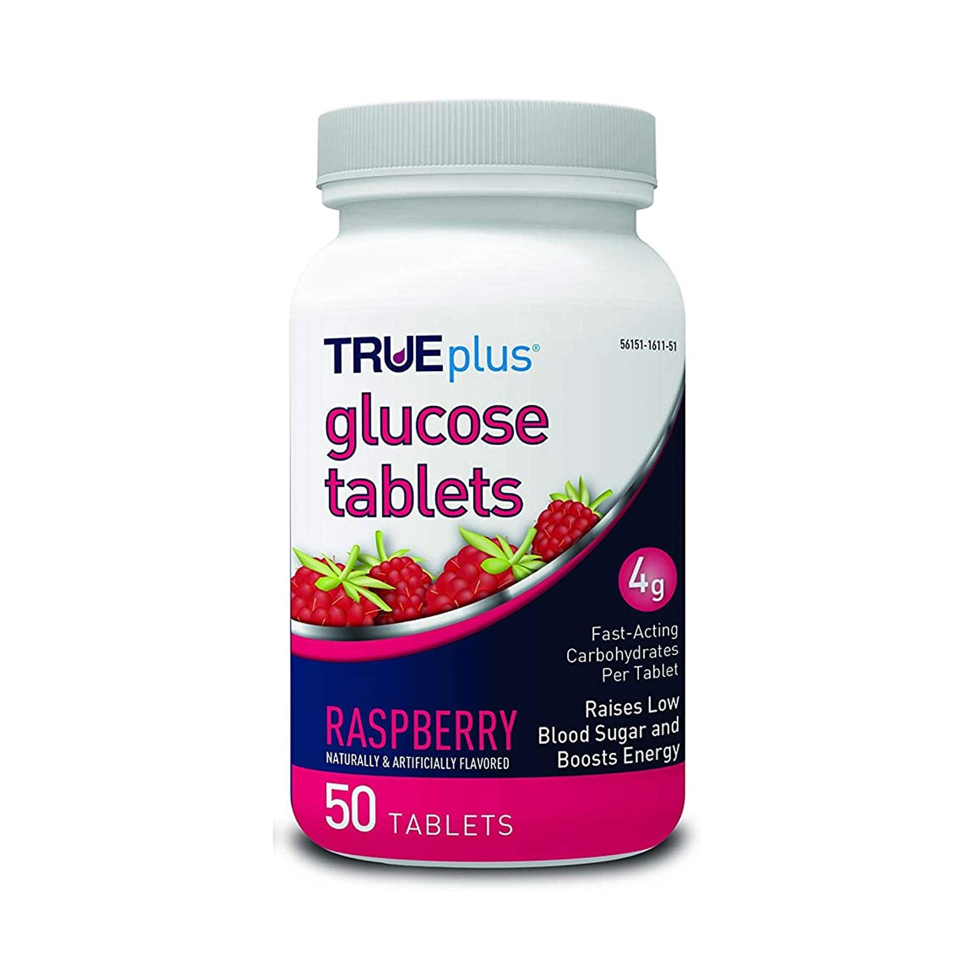 TRUEplus® Glucose Tablets, Raspberry Flavor (50ct)